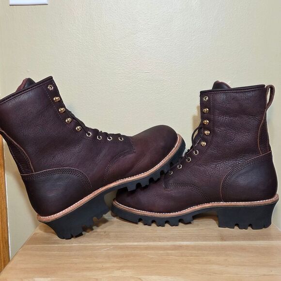 Chippewa Paladin 8" Waterproof Insulated Steel Toe Logger Boots Brown Leather 11 - Picture 4 of 7